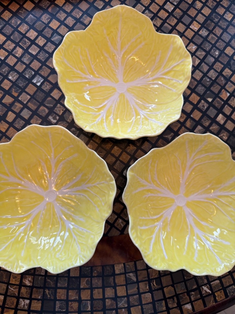 Studio Nova Yellow Floral Ceramic Salad Plates - Lemon Slice Motif